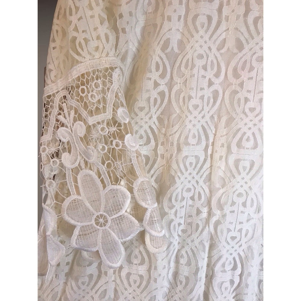 NWOT Kings Road Crochet Overlay Dress Simple Wedding Reception Shower Dress 2x - Picture 2 of 6